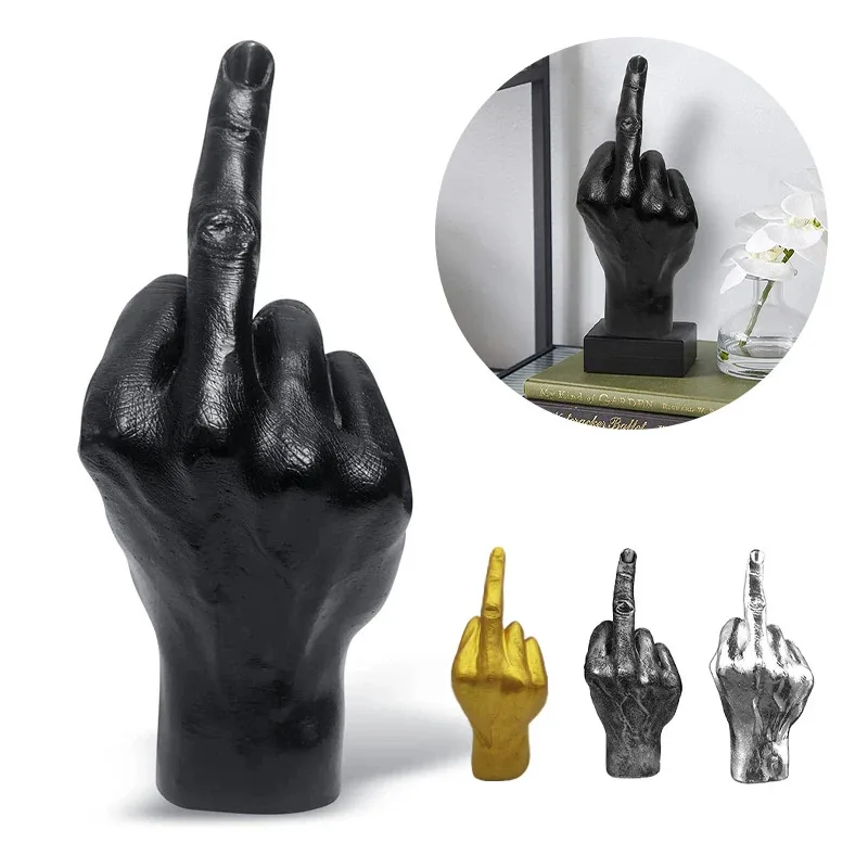 Middle Finger Resin Statue Modern Decor 9x8x20 cm 2 Middle Finger Resin Statue Modern Decor 9x8x20 cm - Image 2