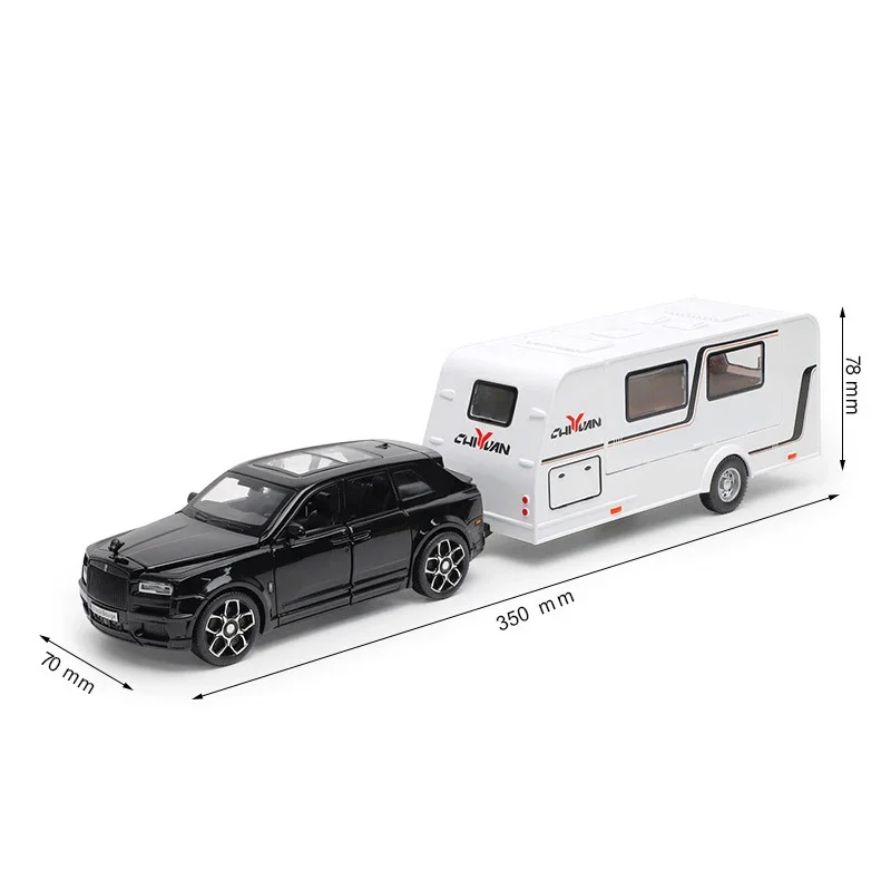 1:32 Scale Luxury SUV Model Car with Trailer 11 1:32 Scale Luxury SUV Model Car with Trailer - Image 11