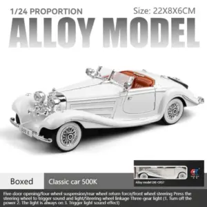 Mercedes Benz 500K 1:24 Diecast Model Silver 15 S955474d4b76546db859a08c6e8f674726