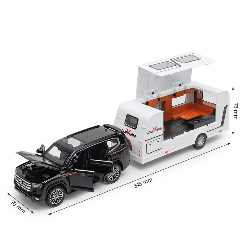 1:32 Scale Luxury SUV Model Car with Trailer 7 1:32 Scale Luxury SUV Model Car with Trailer - Image 7