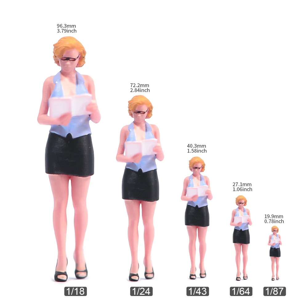 Miniature Figure of Woman Reading, 1/87-1/18 Scale 6 Miniature Figure of Woman Reading, 1/87-1/18 Scale - Image 6