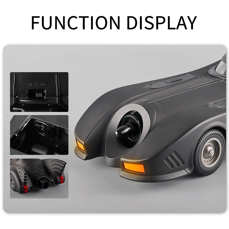 1/18 Scale Black Diecast Batmobile Model 6 1/18 Scale Black Diecast Batmobile Model - Image 6