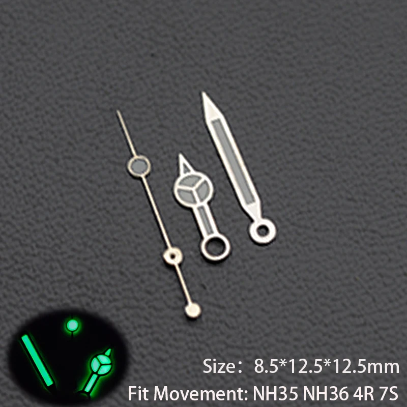 NH34 GMT Watch Hands with Luminous Silver Finish 5 NH34 GMT Watch Hands with Luminous Silver Finish - Image 5