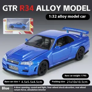 GTR R34 Skyline 1:32 Scale Diecast Model 16 S9dbfdb78404b4fddb22af5879d5e654eQ