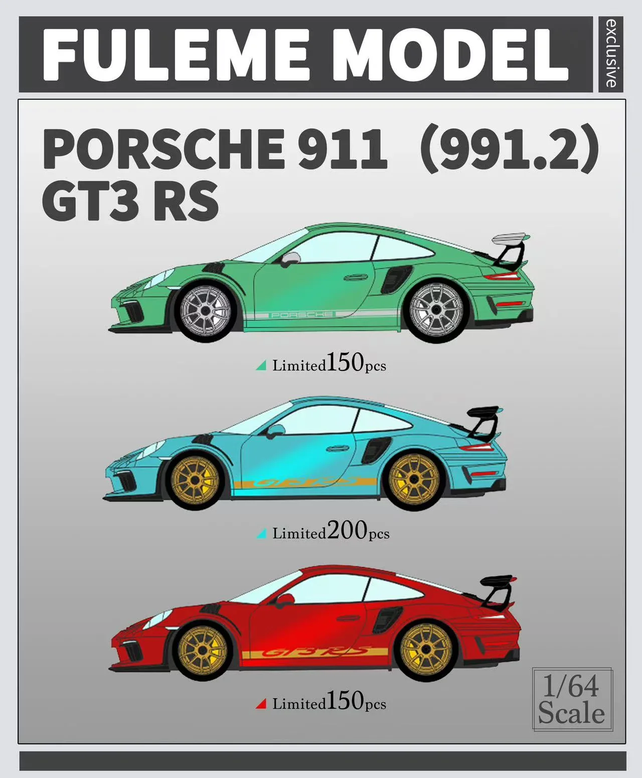 Porsche 991.2 GT3 RS 1:64 Scale Model 2 Porsche 991.2 GT3 RS 1:64 Scale Model - Image 2