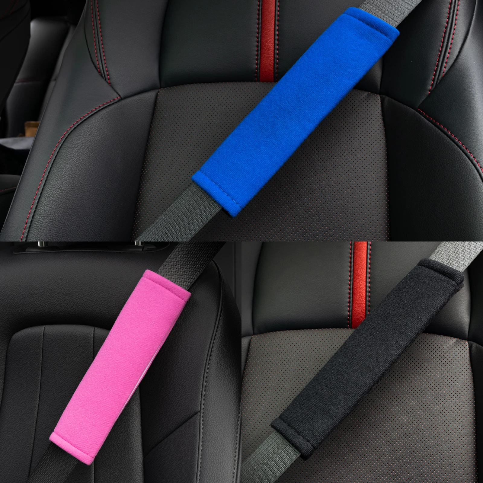 Universal Seat Belt Safety Pad Cover Set 6 Universal Seat Belt Safety Pad Cover Set - Image 6