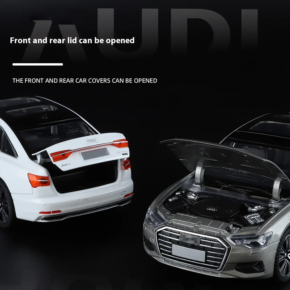 1:24 Scale A6L Alloy Car Model with Lights 5 1:24 Scale A6L Alloy Car Model with Lights - Image 5