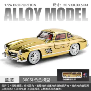Mercedes-Benz 300SL 1:24 Gold Alloy Model 13 Sa7a0f801feed473083700c9115f003656