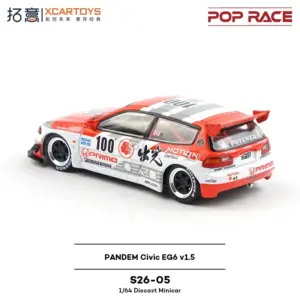 PopRace Xcartoys Pandem Civic EG6 1:64 Model 11 Saa30c9c9d9304b41957d9adf0b7c3553l