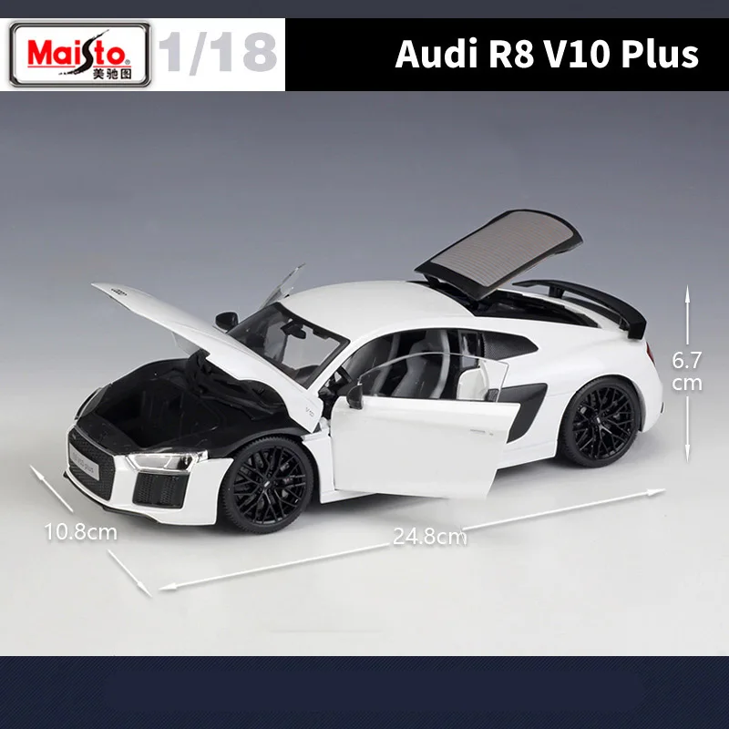 Audi R8 V10 Plus 1:18 Scale Diecast Model 3 Audi R8 V10 Plus 1:18 Scale Diecast Model - Image 3