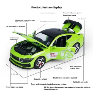 1:32 Mustang GT500 Die-Cast Model Car 11 Sb076227a7e694c379a638712e2589a5dm