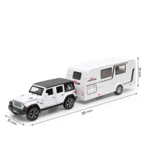 1:32 Scale Luxury SUV Model Car with Trailer 16 Sb07ab894806b4d44942793253c249d47V