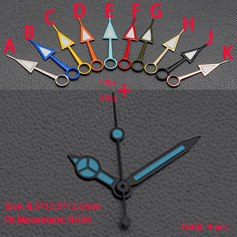 NH34 GMT Watch Hands with Luminous Silver Finish 7 NH34 GMT Watch Hands with Luminous Silver Finish - Image 7