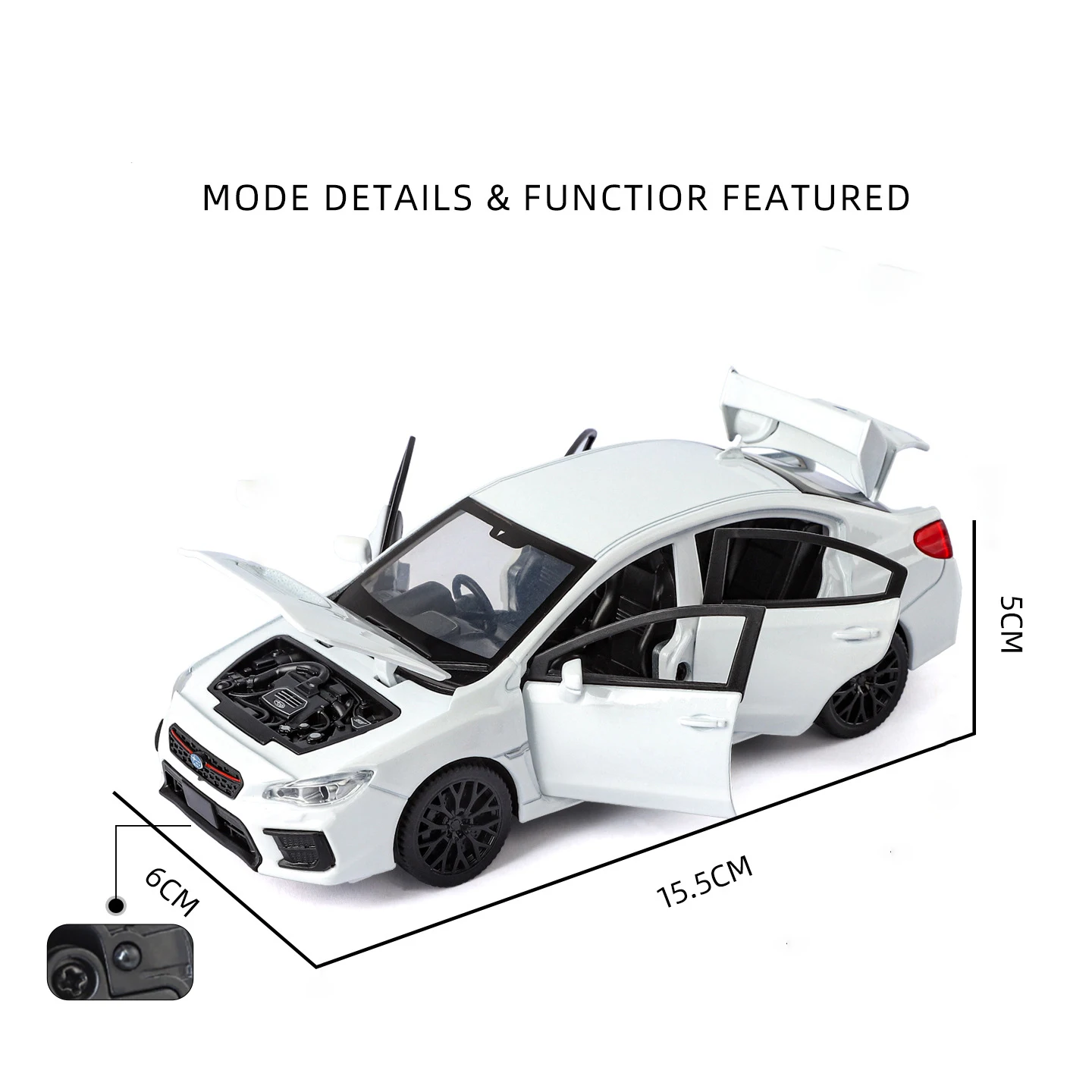 1:30 Scale Subaru STI WRX Diecast Model 2 1:30 Scale Subaru STI WRX Diecast Model - Image 2