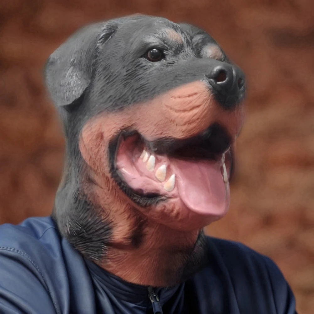 Rottweiler Dog Head Mask for Adults 2 Rottweiler Dog Head Mask for Adults - Image 2
