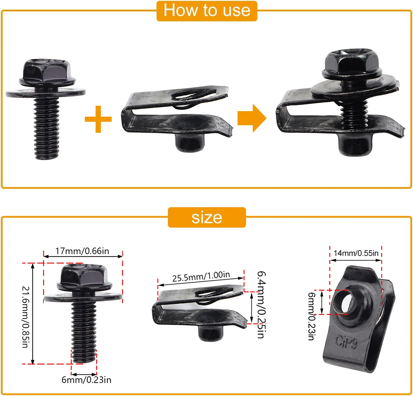 Durable Car Body Fasteners Set of 10 2 Durable Car Body Fasteners Set of 10 - Image 2