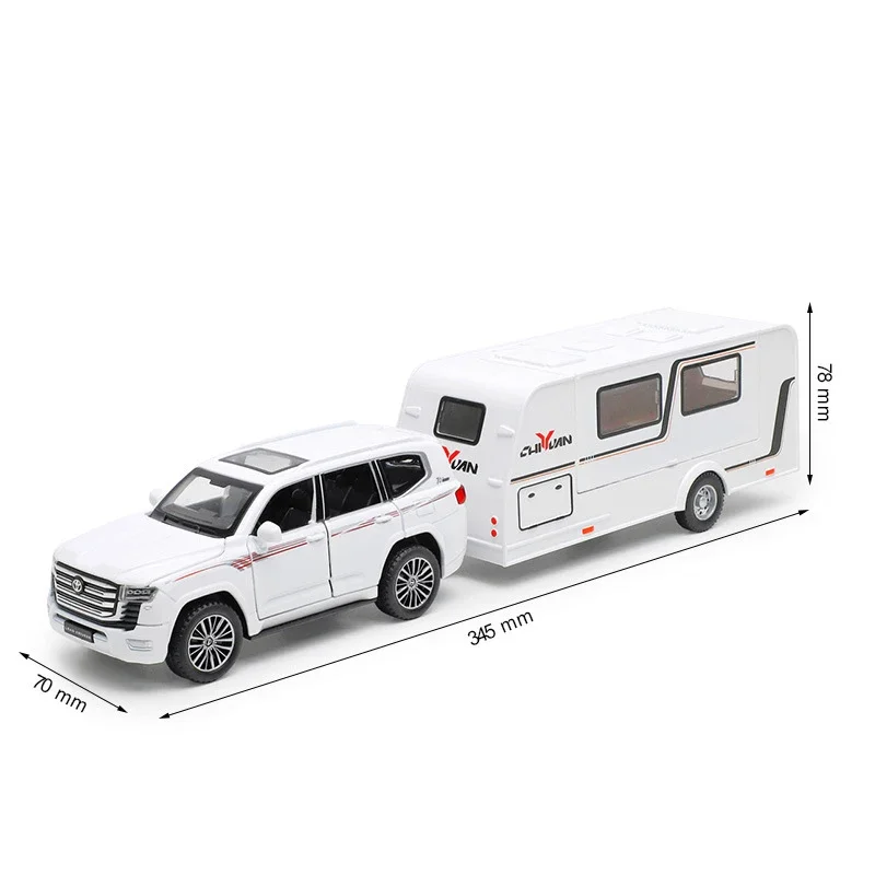 1:32 Scale Luxury SUV Model Car with Trailer 8 1:32 Scale Luxury SUV Model Car with Trailer - Image 8