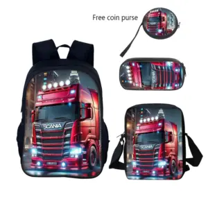 SCANIA Anime School Backpack Set for Kids