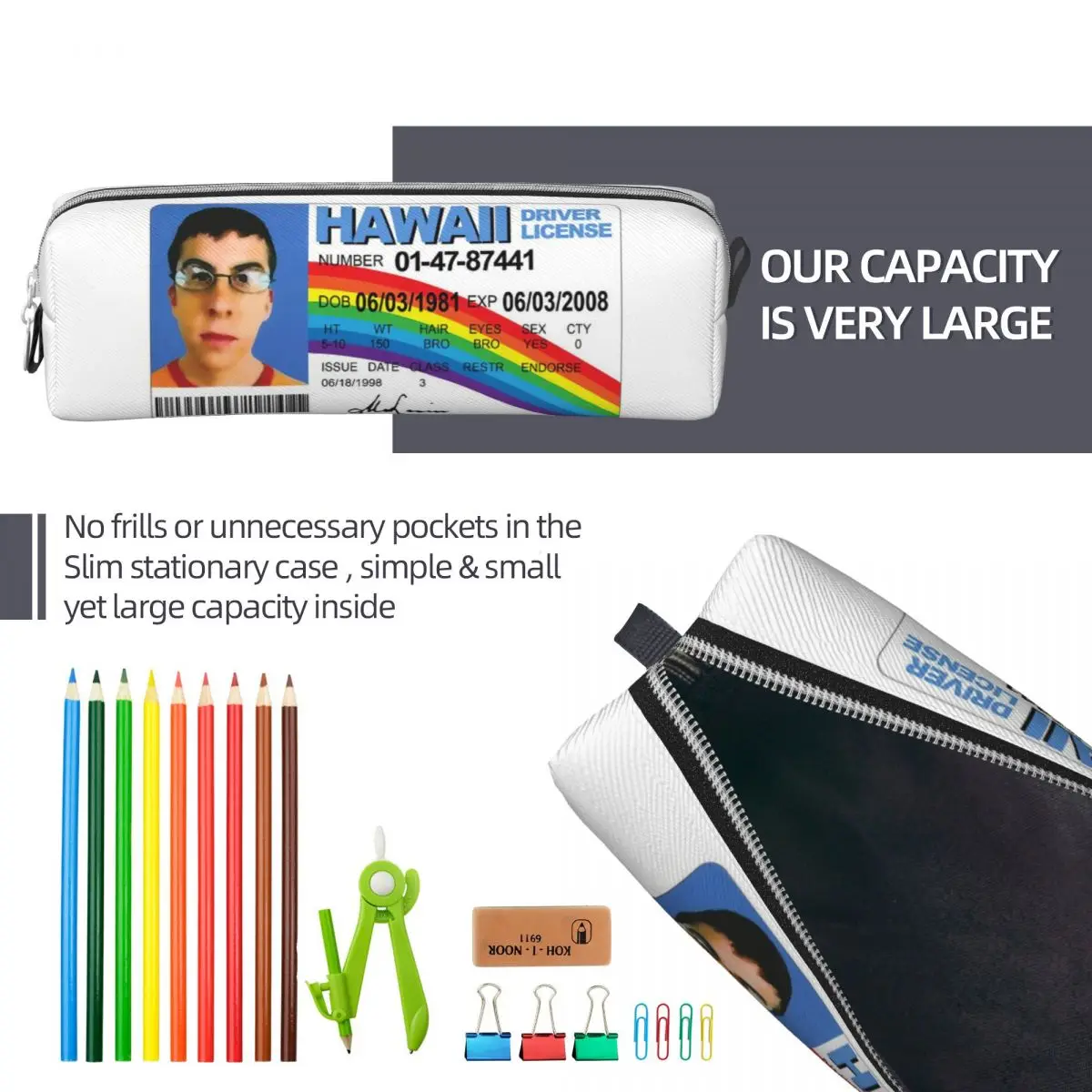 McLovin Hawaiian License Design Pencil Case 6 McLovin Hawaiian License Design Pencil Case - Image 6
