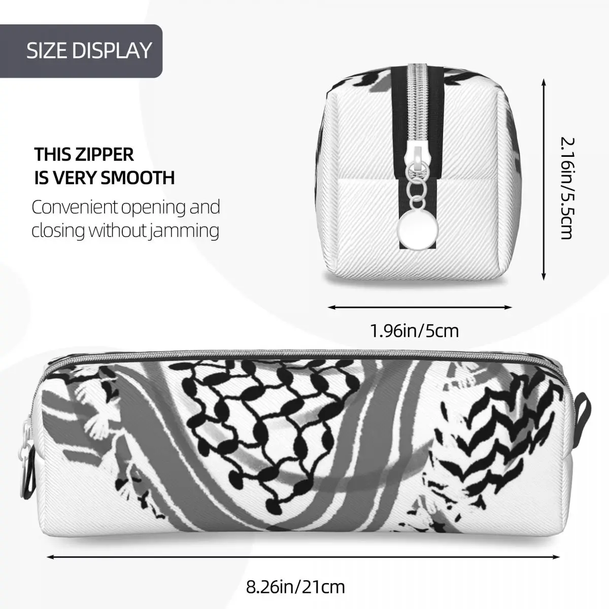 Palestine Keffiyeh Pencil Case with Zipper Closure 4 Palestine Keffiyeh Pencil Case with Zipper Closure - Image 4