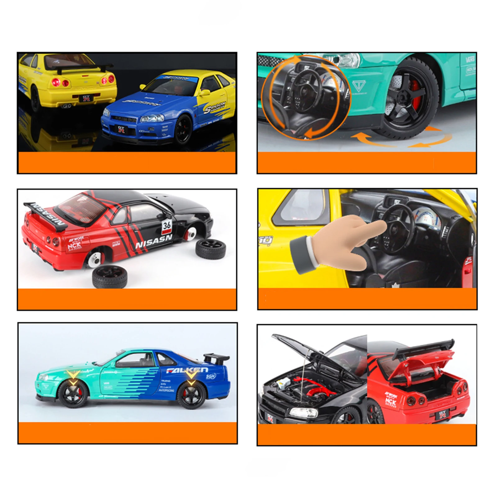 1/18 Nissan Skyline GTR R34 Scale Model Car 4 1/18 Nissan Skyline GTR R34 Scale Model Car - Image 4