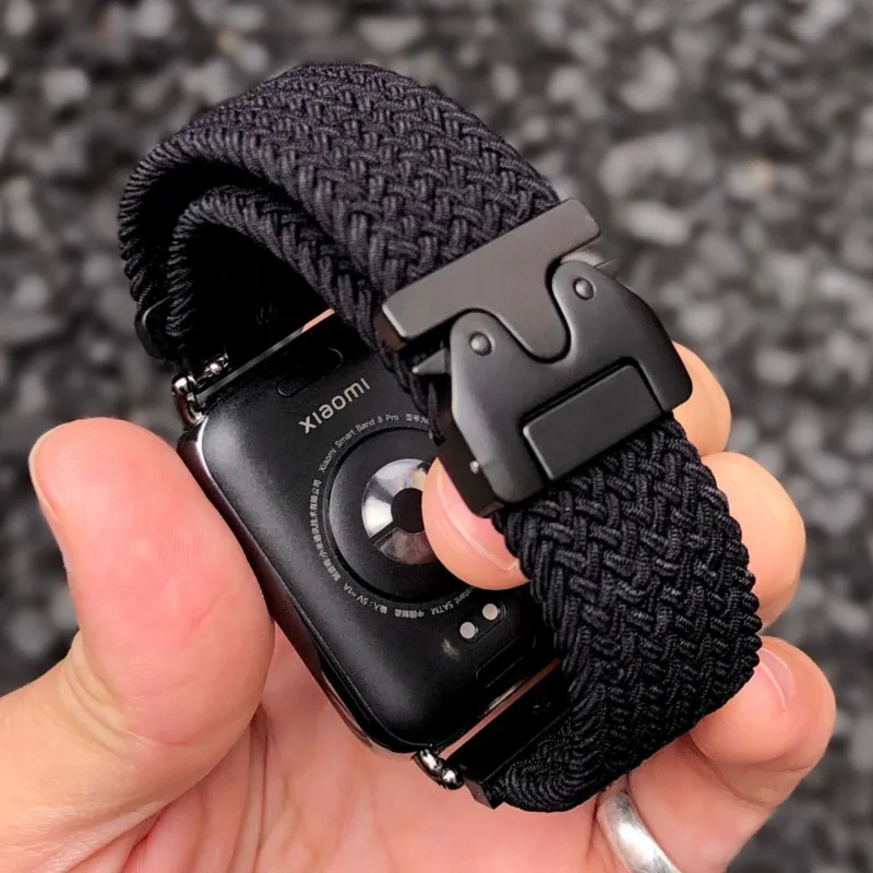 Black Braided Fabric Strap for Xiaomi Smartwatches 3 Black Braided Fabric Strap for Xiaomi Smartwatches - Image 3