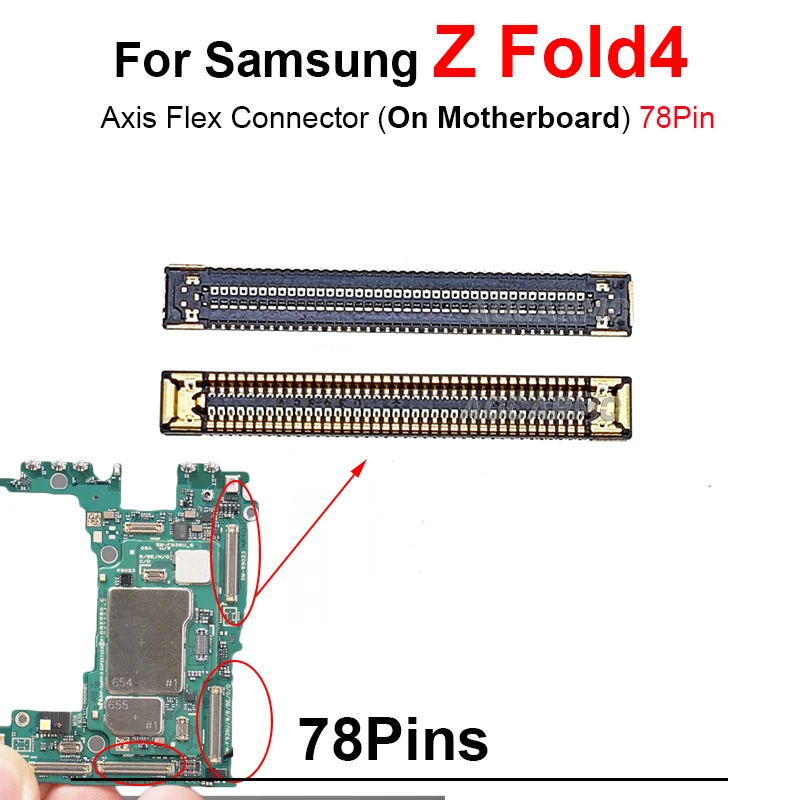 5Pcs 78Pin Axis Flex Connectors for Z Fold4 3 5Pcs 78Pin Axis Flex Connectors for Z Fold4 - Image 3