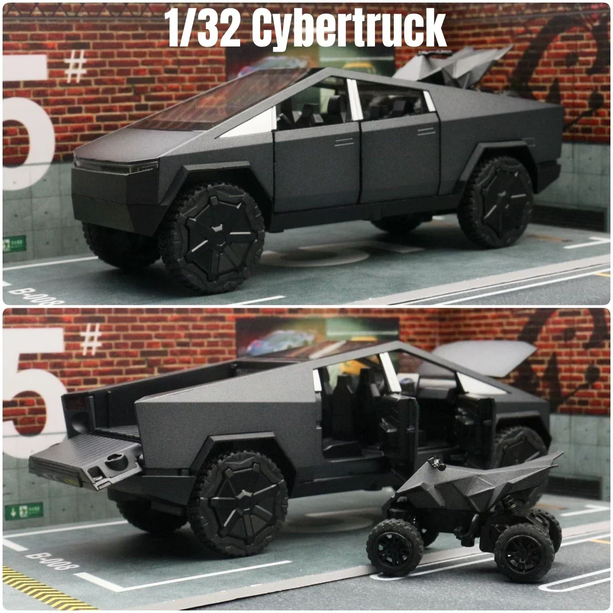 Tesla Cybertruck 1:32 Diecast Model with Effects 12 Tesla Cybertruck 1:32 Diecast Model with Effects - Image 12