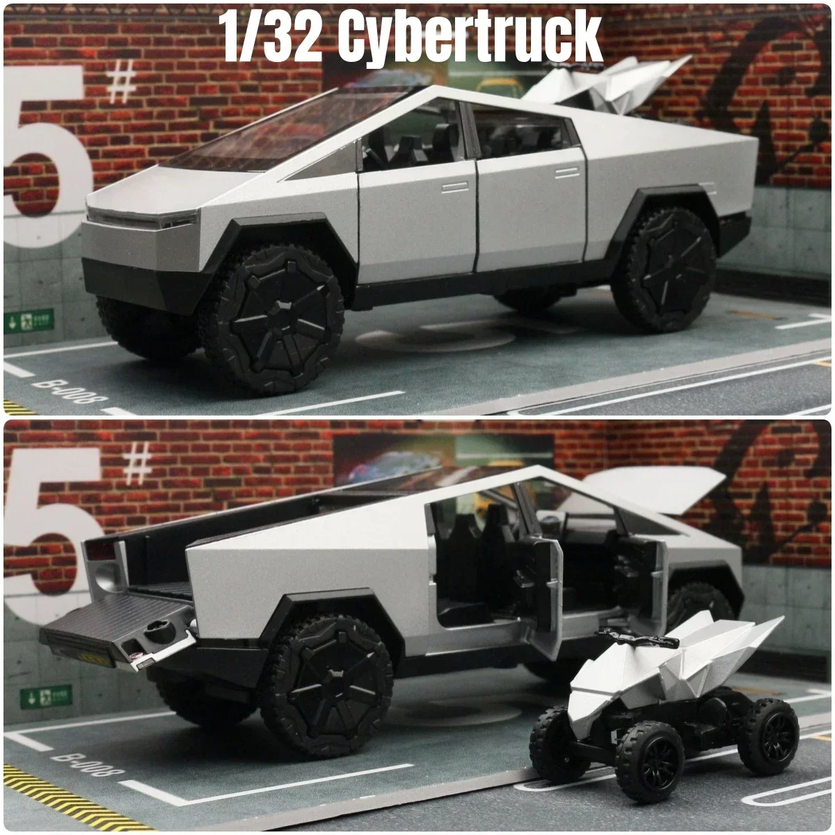 Tesla Cybertruck 1:32 Diecast Model with Effects 17 Tesla Cybertruck 1:32 Diecast Model with Effects - Image 17