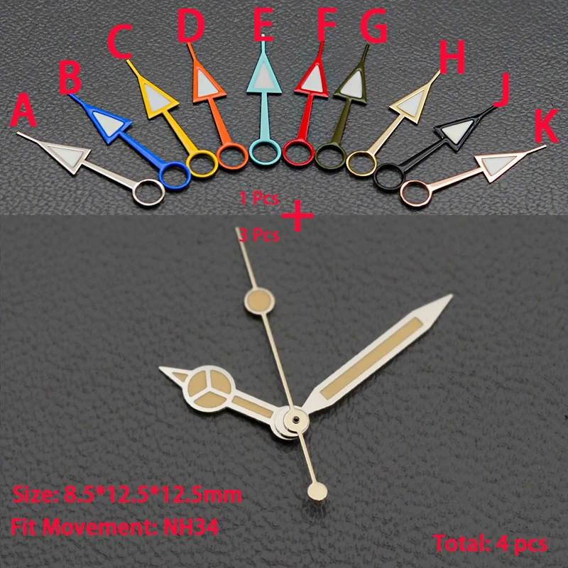 NH34 GMT Watch Hands with Luminous Silver Finish 8 NH34 GMT Watch Hands with Luminous Silver Finish - Image 8