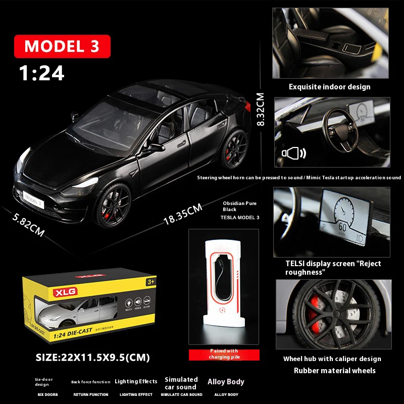 1/24 Scale Die-Cast Model 3 Car 9 1/24 Scale Die-Cast Model 3 Car - Image 9