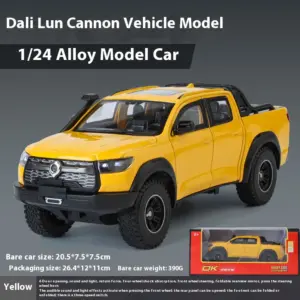Vibrant Yellow 1:24 Die-Cast Pickup Truck Model 18 Sd5c22bda49a6407a8944cafe8d723b56g