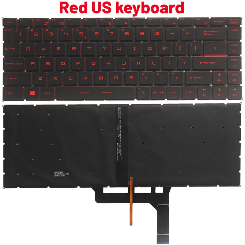 MSI Compatible Laptop Keyboard Black Red Accents 5 MSI Compatible Laptop Keyboard Black Red Accents - Image 5