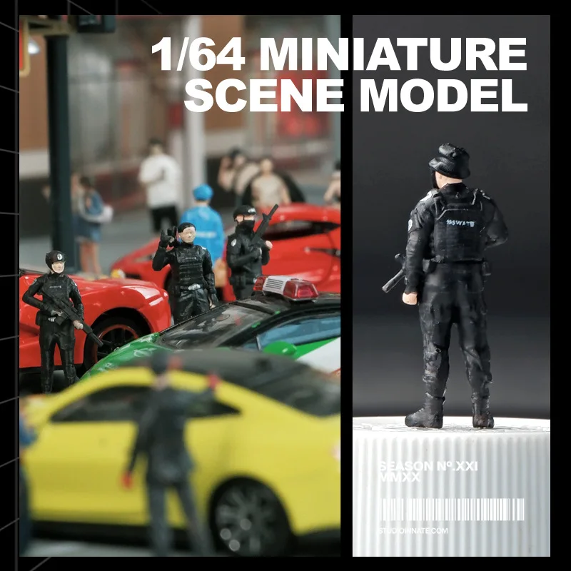 1/64 Scale Tactical Police Miniature Figures Set 3 1/64 Scale Tactical Police Miniature Figures Set - Image 3