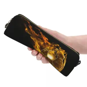 Golden Soccer Pencil Case with Flame Design 31 Sdb885923585b4e3982bee238e13c1fdeq