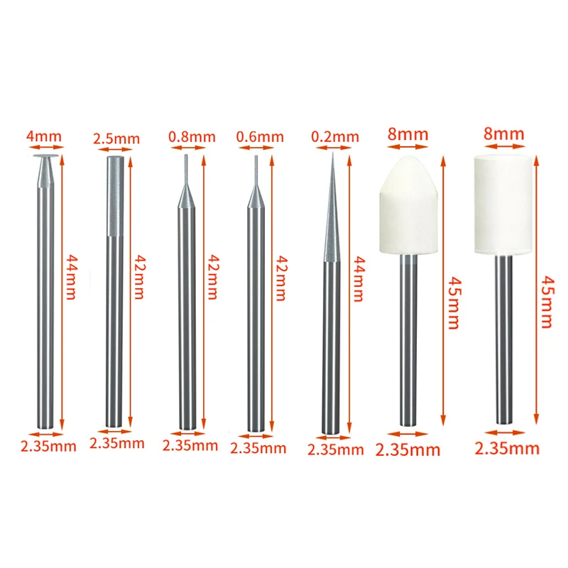 2.35mm Grinding Pen Drill Head Set of 5/7 6 2.35mm Grinding Pen Drill Head Set of 5/7 - Image 6