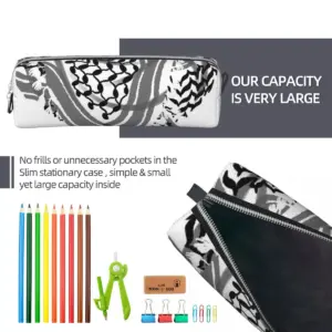 Palestine Keffiyeh Pencil Case with Zipper Closure 11 Se13520122b5a4d7199ea9eb8e2bec787a
