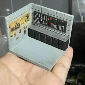 1/64 Scale Motorcycle Painting Garage Diorama 21 Se1edb8ac913a43939d08366f211d70bcI