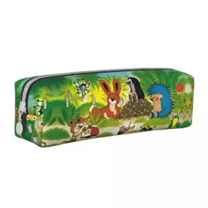 Little Mole Cartoon Pencil Case in Leather