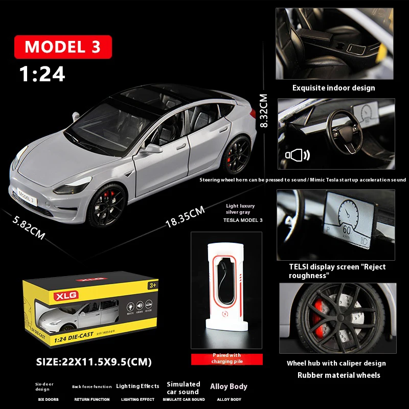 1/24 Scale Die-Cast Model 3 Car 11 1/24 Scale Die-Cast Model 3 Car - Image 11