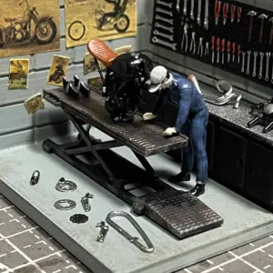 1/64 Scale Motorcycle Painting Garage Diorama 15 Se6585a12c1de446d8f4089fc47b7870a7