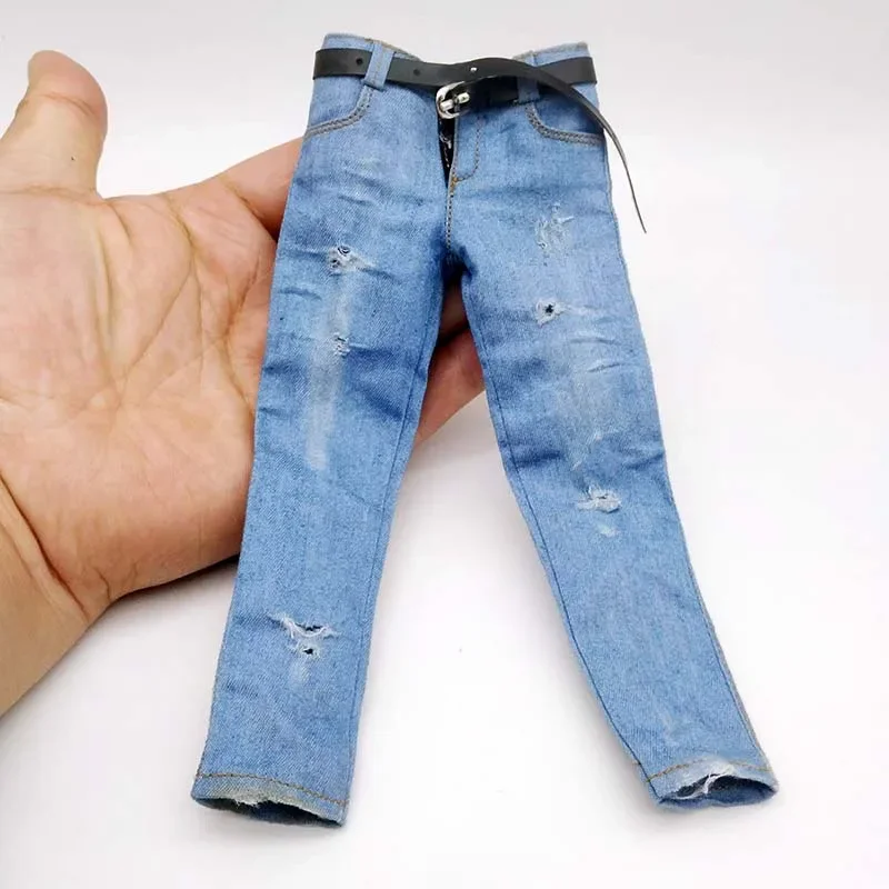 1/6 Scale Light Blue Ripped Jeans for Action Figures 2 1/6 Scale Light Blue Ripped Jeans for Action Figures - Image 2