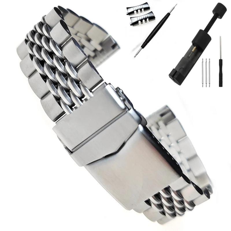 Luxury 316L Stainless Steel Watch Strap 20mm 22mm 8 Luxury 316L Stainless Steel Watch Strap 20mm 22mm - Image 8