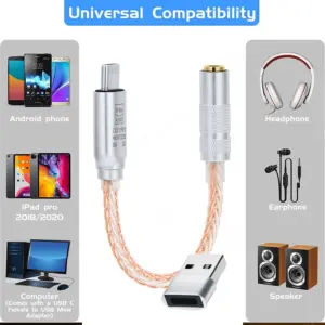 Type-C to 3.5mm Headphone Amplifier Adapter 13 Sea4836e6bb224c928e538eb815a09274P