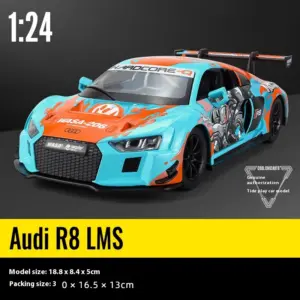 Audi R8 LMS 1:24 Diecast Model with Lights 22 Sea86d1c8a89a444ba89a96e62a406d78r