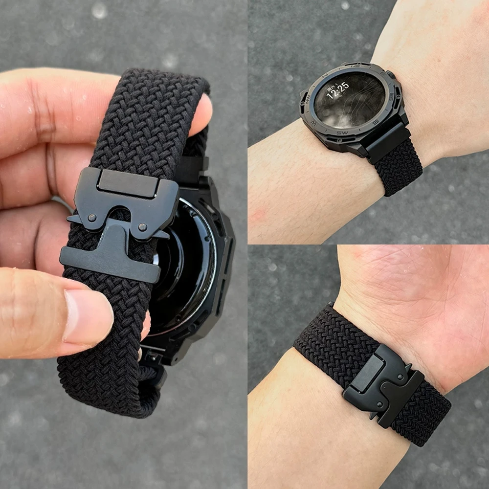 Black Braided Fabric Strap for Xiaomi Smartwatches 6 Black Braided Fabric Strap for Xiaomi Smartwatches - Image 6