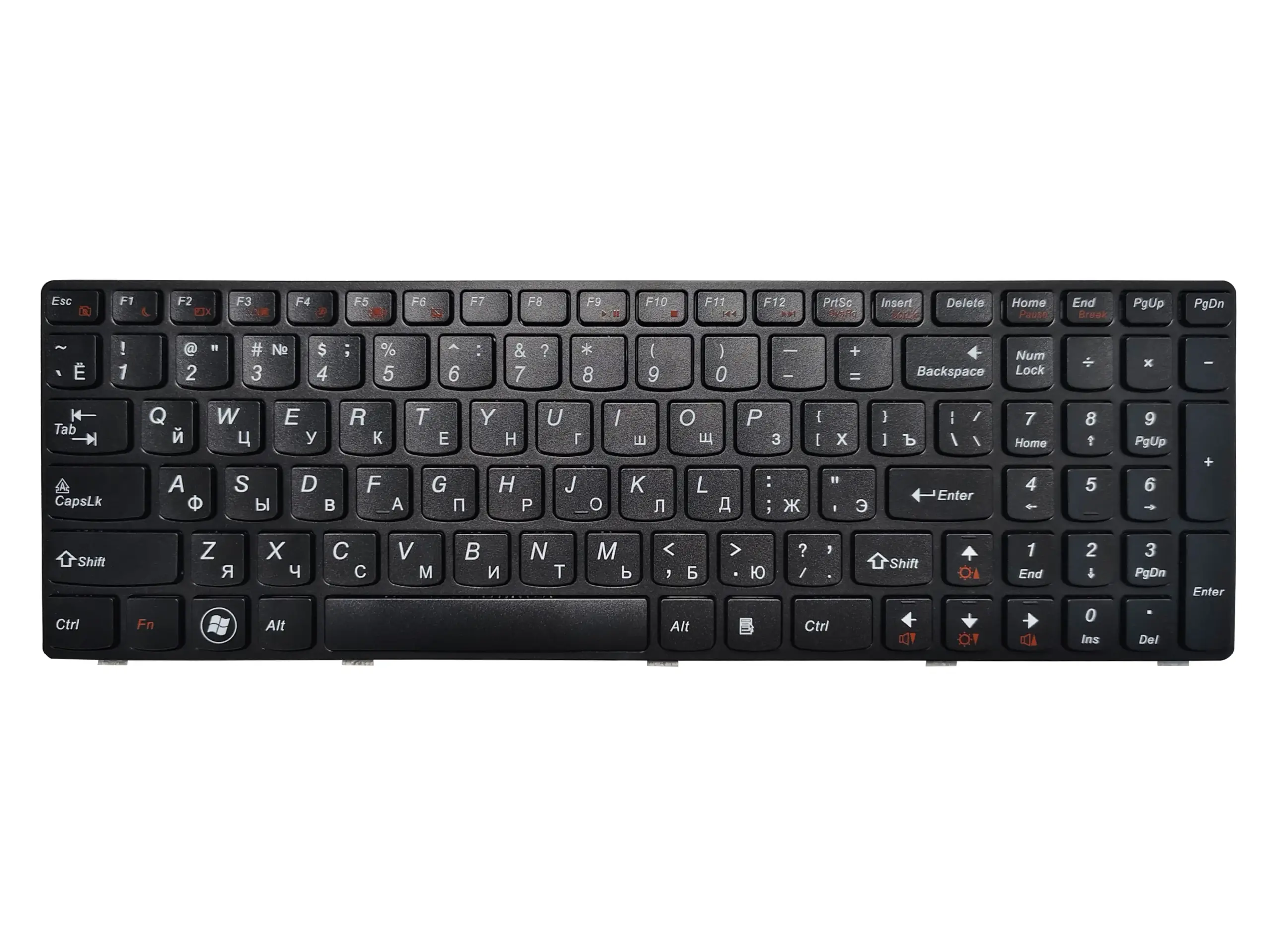 Lenovo Compatible Russian Black Laptop Keyboard 2 Lenovo Compatible Russian Black Laptop Keyboard - Image 2