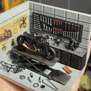 1/64 Scale Motorcycle Painting Garage Diorama 20 Secad475868d34672b8deb45a0fd08f2fD