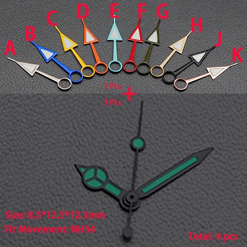 NH34 GMT Watch Hands with Luminous Silver Finish 10 NH34 GMT Watch Hands with Luminous Silver Finish - Image 10