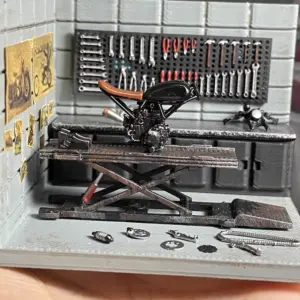 1/64 Scale Motorcycle Painting Garage Diorama 14 See12848ee8874a95a298dfcda7a101f0J